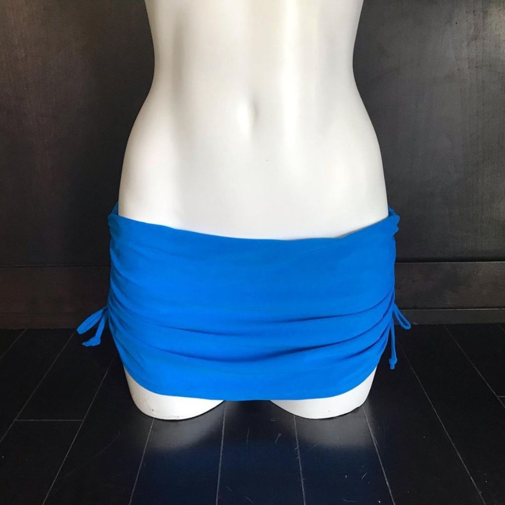 Island Escape blue skirted bottom swimsuit swim